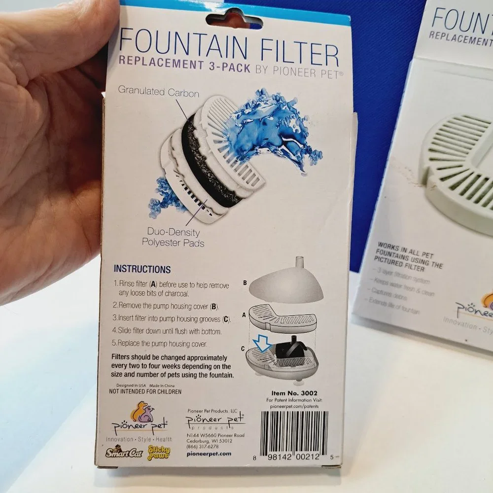 Pioneer Pet Fountain Filter Replacements #3002 Two Packs of Three Each NIB